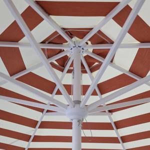 High End 100% Aluminum Garden Outdoor Sun Protection <strong>Umbrella</strong> Hand Crank Striped <strong>Patio</strong> Hotel Cafe Resort Mid Pole Parasol - Product Image 2