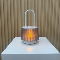Lampe de table à abat-jour en tissu de style américain MSBN, lampe de chevet LED rechargeable, lumière de nuit à température de couleur réglable