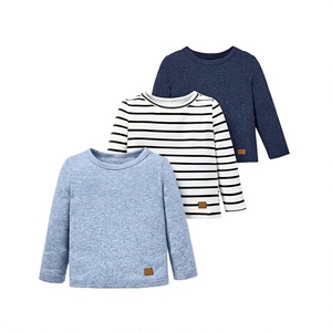 T-shirts en tricot à manches longues et col rond pour filles, couleur unie, vêtements décontractés, lot de 4, bleu sarcelle, gris, marine, beige, hauts de sport pour tous les jours, Bangladesh - Product Image 1