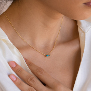Collar de <span class=keywords><strong>Plata</strong></span> de Ley 925 con Colgante de Piedra de Nacimiento de los 12 Signos del Zodíaco, Venta al por Mayor de Fábrica, para Mujer, Uso Diario, Regalo para Fiestas - Product Image 2