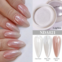 Poudre à ongles NICOLE DIARY populaire, blanche transparente, effet chrome, pigment métallique argenté effet miroir pour nail art glacé et donut