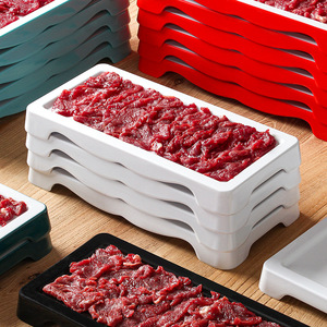 Xiangyuan <b>melamine</b> tableware <b>plates</b> for commercial restaurants and hotels, imitation porcelain <b>plates</b>, creative rectangular - Product Image 3