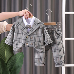 2024 primavera nuovo cappotto vestito da ragazzo 0-5 anni vestito da festa bel coreano bambini a tre pezzi per ragazzi giacca - Product Image 4