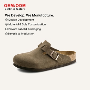 Zapatillas de Ante Unisex Otoño 2026 con Suela de Madera, Estilo Mule sin Talón, Tipo Zueco, para Uso Diario Casual, Cómodas y Antideslizantes - Product Image 1