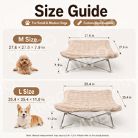 Lit surélevé pliable pour animaux de compagnie CanboPet, taille moyenne, pour l'hiver, avec housse amovible et tapis chauffant