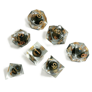Dadu Resin Longan dapat disesuaikan produk laris dadu polihedral bermata tajam permainan Desktop dan aplikasi DND - Product Image 3