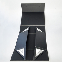 Boîte cadeau pliable magnétique de luxe conçue sur mesure Carton rigide noir pour huile de vernis à ongles Nouveau Logo personnalisé grande taille