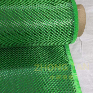 Product Colorful Carbon Aramid Fabric 200gsm Green Carbon and Hybrid Fabric hot selling 3K Twill Pattern - Product Image 2