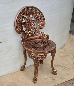 Hermosa Silla de Jardín de Hierro Fundido Color Marrón con Diseño Antiguo, Portátil, para Hogar, Jardín, Parque - Product Image 1