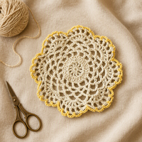 Nouveauté : Sous-verres et sets de table ronds en dentelle de coton au crochet, faits main, style campagnard, écologiques et lavables EG07075