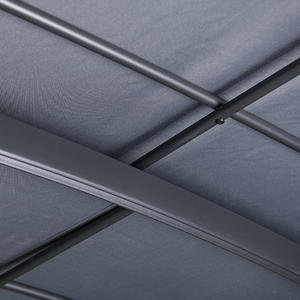 גן חיצוני עמיד למים פוליאסטר חופה hardtop ביתן שמש צל מתקפל מתכת נשלף 5.5m פרגולה - Product Image 5