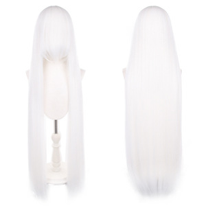 Perruques synthétiques universelles résistantes à la chaleur, 100 couleurs, vente en gros, 100 cm, 400 grammes, longues et droites avec frange, pour <span class=keywords><strong>cosplay</strong></span> - Product Image 1