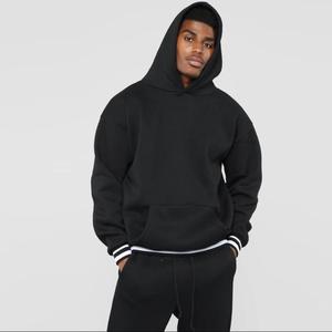 <span class=keywords><strong>En</strong></span> vente côtelé ourlet rayé à capuche survêtements vierges pour hommes - Product Image 4