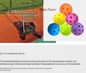 RoboTenni BC7 Pro テニス＆ピクルボール用ボールコレクター＆ピッカー 折りたたみ式ハンドル 高さ調節可能 ボール拾いロボット - Product Image 3