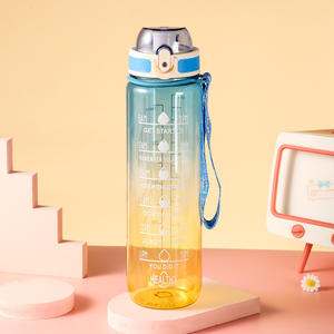 STARLII BPA 무료 투명 투명 그라데이션 동기 부여 스포츠 플라스틱 물병 1l / 32oz 동기 부여 시간 마커 스케일 - Product Image 5