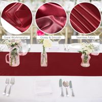Nouvel arrivage de tapis de table à manger chemin de table en satin rose violet chemin de table pour mariage