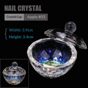 Copa de Cristal Transparente de Colores AB para Decoración de Uñas, Copa de Cristal con Tapa, Copa de Cristal con Recubrimiento de Color, Herramienta de Manicura - Product Image 5