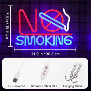 No Smoking Letreros Neon LED indoor hanging ambient light shop <b>sign</b> wall decoration light entrance indicator light Custom 5V 12V - Product Image 2