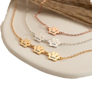 SongYi DIY Paw Print Nom <span class=keywords><strong>Bracelet</strong></span> Personnaliser Pattes <span class=keywords><strong>De</strong></span> <span class=keywords><strong>Chien</strong></span> En Acier Inoxydable Bracelets Personnalisés - Product Image 1
