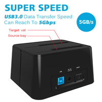 Winstars USB 3.0 untuk SATA Hard Drive Eksternal Dock Docking Station SSD HDD SATA Disk Duplikator Cloner untuk Dual Bay 2.5 "/3.5"