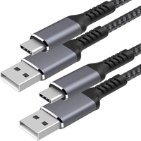 Cable USB a USB C Tipo C 18W 3A de Carga Rápida, Cable de Carga para Teléfono con Trenzado de Nailon Personalizado de Fábrica, 1m 2m 3m