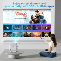 Projecteur intelligent Rigal C35 avec système d'exploitation Android, projecteur LCD à mise au point automatique pour la maison et les loisirs