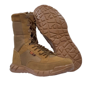 Botas de Combate Definite TSB01 de Cuero Vacuno, Superligeras, con Cremallera Lateral, Color Coyote Marrón y Negro - Product Image 2