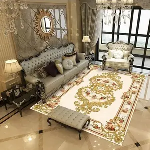 现代设计毛绒水晶天鹅绒3d印花地板大地毯卧室客厅地毯