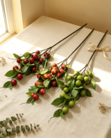 Vente en gros de branche de prune artificielle décorative de 85 cm, faux fruit pour la décoration de la maison, des mariages et des vases, personnalisation possible
