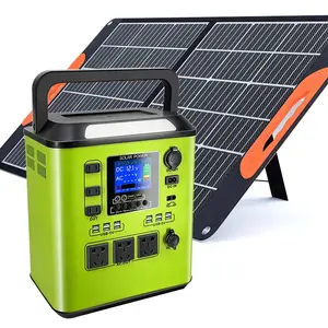 Batterie de grande capacité 1000W 1500W 2000W centrale solaire stockage d'énergie en plein air avec lumière led pour la charge de voiture de RV