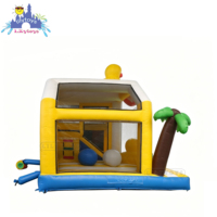 Combo gonflable canard jaune commercial Lilytoys avec toboggan, structure de saut en PVC 0,55 mm pour événements pour tout-petits