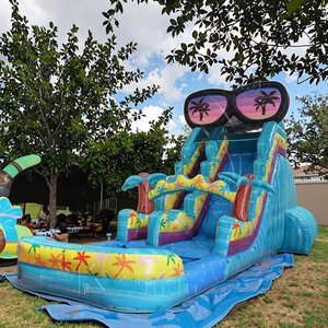 Tùy chỉnh MOONWALK <span class=keywords><strong>Inflatable</strong></span> Bouncer PVC Hawaii lướt <span class=keywords><strong>Inflatable</strong></span> trượt nước với hồ bơi cho trong nhà ngoài trời trẻ em bên - Product Image 2