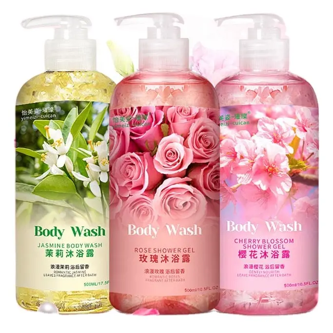 Gel doccia fiore di marca privata di alta qualità fragranza duratura idratante e sbiancante bagnoschiuma