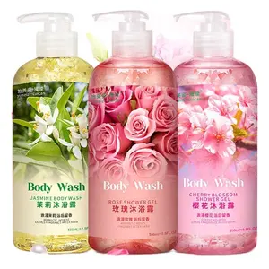 High quality private brand flower shower gel lasting fragrance moisturizing and whitening body wash