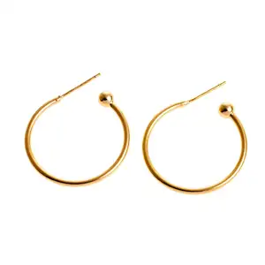 14K gold plated Zinc Alloy Stud Earring 925 thailand sterling silver post pin fashion jewelry & for woman 24x4x2mm 1519925