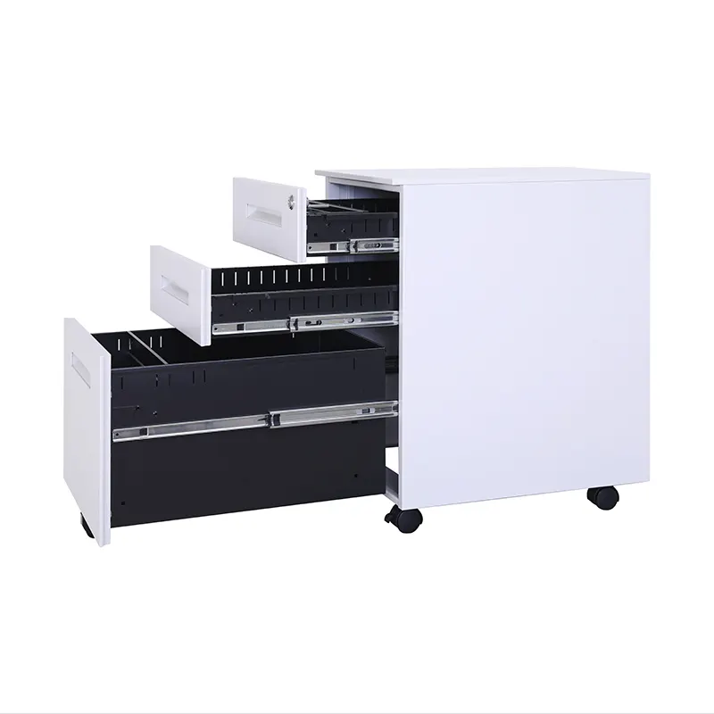 Office equipment mobile cabinet pedestal movable drawer cabinet metal filing cabinet with 3 drawers