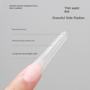 Venta al por mayor de pegamento para extensión de <span class=keywords><strong>uñas</strong></span> de <span class=keywords><strong>manicura</strong></span>, material ABS, medio palo trapezoidal largo, palo completo, <span class=keywords><strong>uñas</strong></span> finas francesas sin fregar - Product Image 3