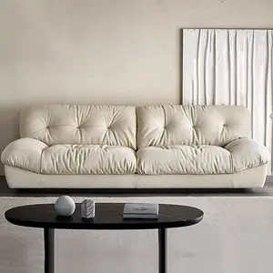 Sofa sudut malas, Super nyaman putih mode super modern kain ruang tamu