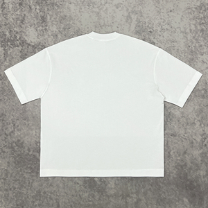 T-shirts en coton de haute qualité 220 g/m² à col rond, blancs, coupe courte, épais, amples, pour hommes, style boxy, été - Product Image 1