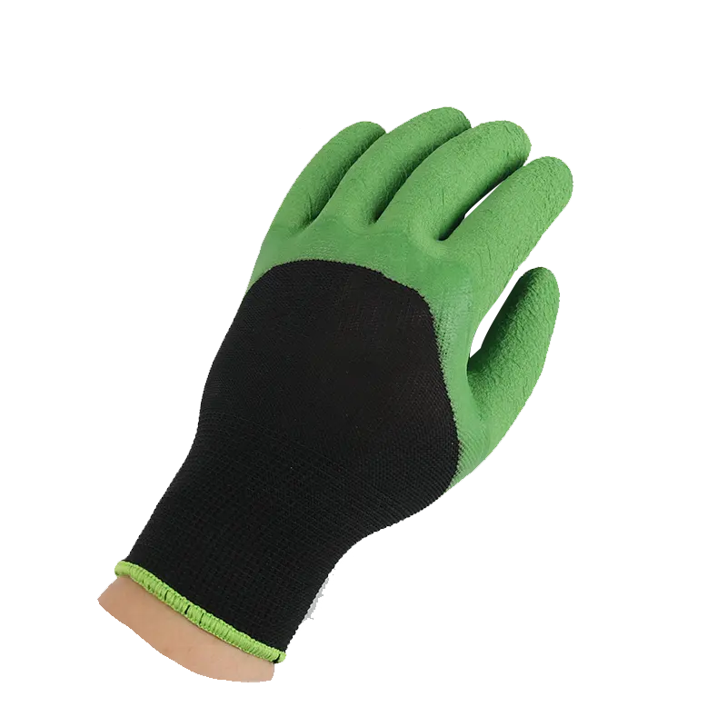 13 gauge work safety Glove for Men and Women Touchscreen with green latex coated customized logo