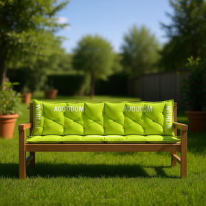 Ensemble de coussins de banc de jardin Auoodom, vert, rectangulaire, matelassé, résistant à l'eau, amovible, lavable, 100% fibre de polyester - Product Image 2