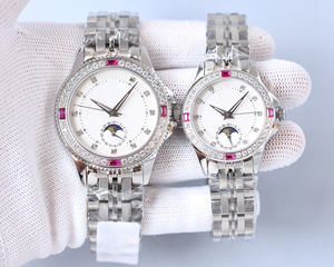 Ultima Serie Classica - Perfettamente Abbinata, Consegnata Direttamente alla Persona Destinata. Orologio Meccanico con Fasi Lunari per Coppie - Product Image 5