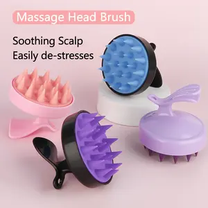 Nouveau produit ange bain brosse de Massage shampooing brosse à cheveux silicone cuir chevelu masseur brosse pour la croissance des cheveux