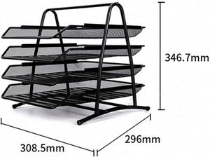 High Quality 4 Layer Metal Mesh Desk Organizer Office A4 Paper Document <b>File</b> <b>Tray</b> - Product Image 5