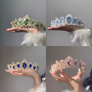 Couronne Tiara Baroque Vintage en Opale et Cristal pour Femme, Accessoire de Coiffure de Mariée, Nouveauté pour Mariage et Fête - Product Image 2