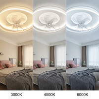 Plafonnier d'intérieur à économie d'énergie de l'usine de Zhongshan avec ventilateur silencieux intégré, éclairage LED élégant à double anneau pour chambre principale