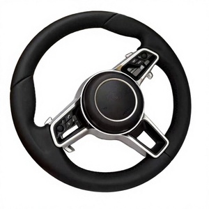 Volant en cuir marron personnalisé pour les modèles Porsche Panamera Cayenne Macan Cayman - Product Image 1
