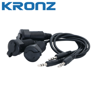 KRONZ Plaque murale étanche et anti-poussière 3,5 mm TRS Stéréo avec fixation par vis filetée, câble audio mâle-femelle encastré 400 mm