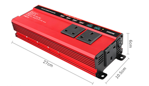 Convertisseur de puissance 220 w, sortie 12V à 110V, avec écran LCD, câble d'alimentation pour clip Crocodile - Product Image 3