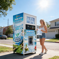 Machine à glace commerciale solaire à économie d'énergie, production quotidienne de 100 à 450 kg, paiement multiple, station de fabrication de glace autonome